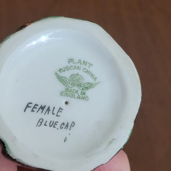 Vintage Tuscan Blue Cap Female Yellow Bird Figurine England 5.25". - Picture 7 of 16